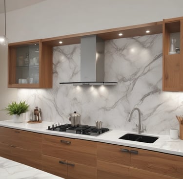 Acoustic slat wall panels lining the walls of a cozy home office, providing both style and sound insulation.