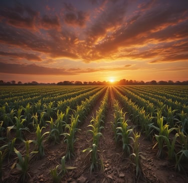 corn field under clear sky