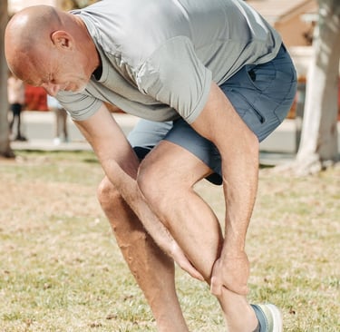Patient experiencing lower back pain radiating into the leg