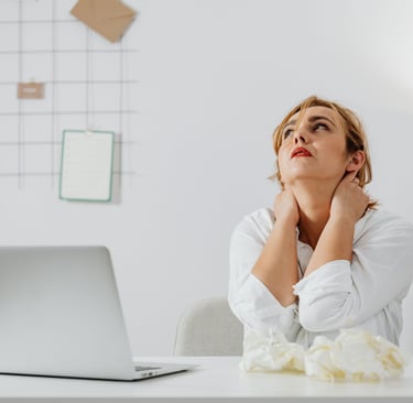 Neck pain caused by looking down at phone or computer