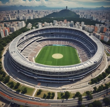 A vibrant soccer match under stadium lights with cheering fans.