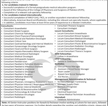 Shaukat Khanum Hospital Lahore Jobs March 2026 Apply Online Medical Consultants, Nurses & Others SKMCH&RC Latest