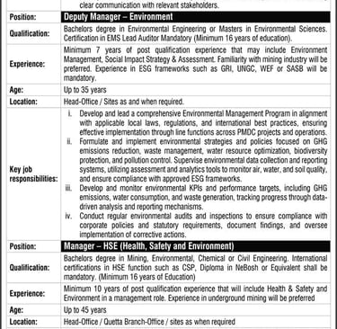 Pakistan Mineral Development Corporation Jobs 2026 February Apply Online Assistant Manager & Others PMDC Latest