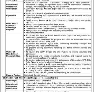 Resident Engineer Jobs in National Bank of Pakistan February 2026 Apply Online NBP Latest