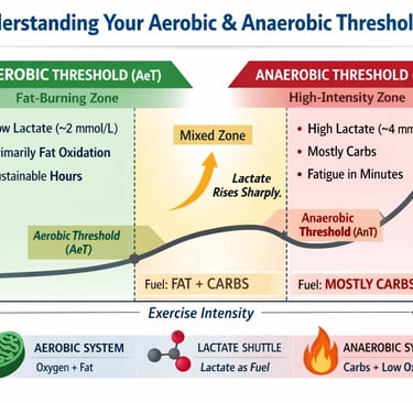 Learn the difference between aerobic and anaerobic thresholds, how they affect performance, fat meta