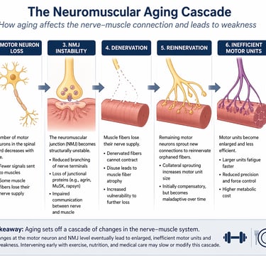 New research reveals the real cause of age-related weakness: failing nerve–muscle connections. Learn