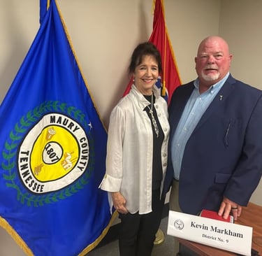 Sheila Butt with Kevin Markham at Maury County Commission event