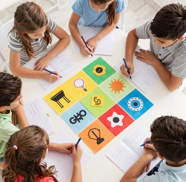 Hands covered in paint mixing colors on canvas