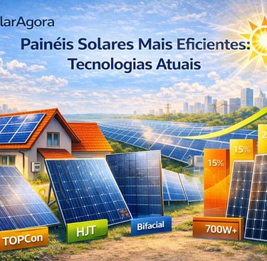 Painéis solares modernos de alta eficiência instalados em telhado e usina solar, representando novas