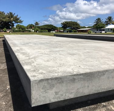 Freshly poured concrete slab