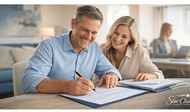 fsbo seller signing real estate contract after accepted offer