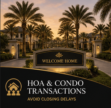 Hoa and Condo guides so closings are not delayed 
