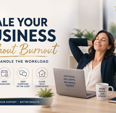 Real estate agent scaling their business without burnout with help from a transaction coordinator ma