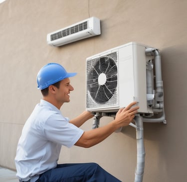 Commercial refrigeration unit being installed in a store.