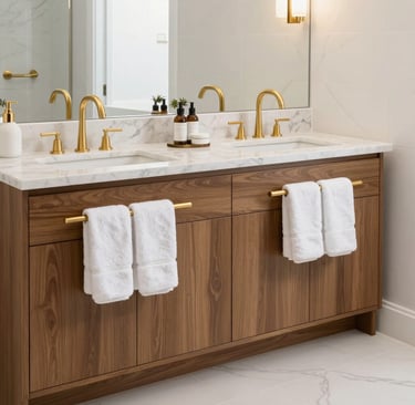 add white luxury bath towels on the counter