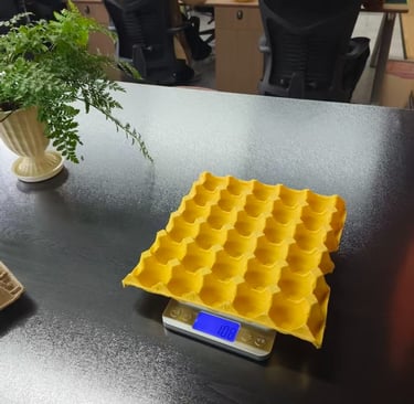 Plateaux d'œufs en carton recyclé produits par Onjerith Industrie SARL - Division Aviculture.