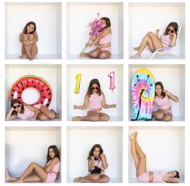 Fun birthday milestone portrait session for kids at In The Box Studio Perth