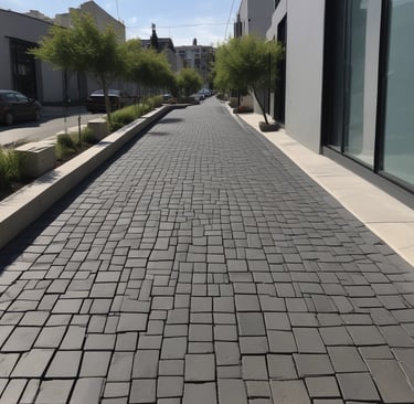 Lush garden pathway paved with natural stones blending with greenery