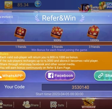 share bouns of 3patti room game apk