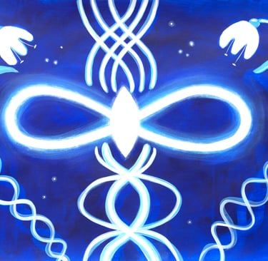 Painting of Merlin's frequency by artist Silvia Salerno