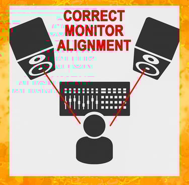 drawing of proper recording studio monitor setup