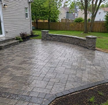 paver patio installation in Grand Rapids, MI backyard
