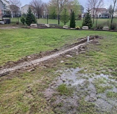 yard drainage improvement project in Grand Rapids, MI by Garcia’s Landscaping LLC