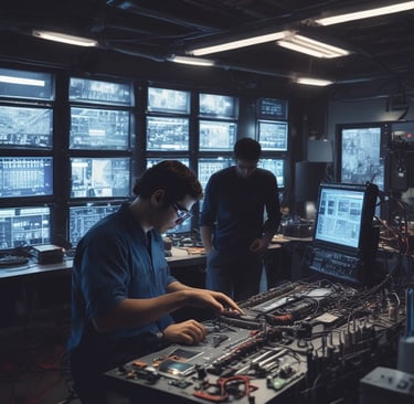 Close-up photo of helicopter vibration analysis equipment with digital interface and rugged design