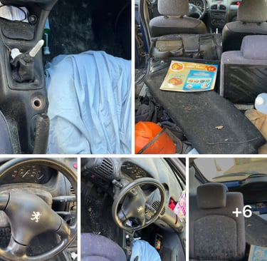 a car with a car interior and a car interior