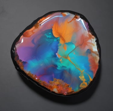 Polished opal gemstones shining under soft light on a dark background.