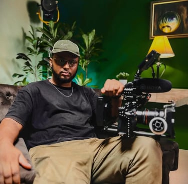 Daniel da Trindade (Director DDT) holding his main camera on a music video set.