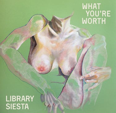 an artistic nude drawing of a person with their hands between their legs against a green backdrop