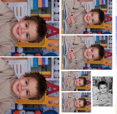Planche multiformat de photos individuelles scolaires