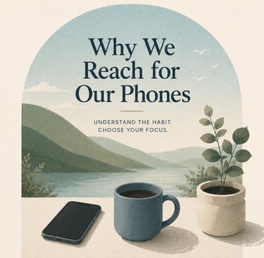 Picture representing modern distraction and the habit of filling quiet moments with screens.