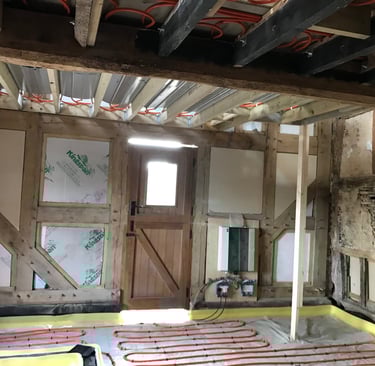 Under floor heating being installed