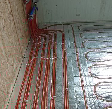 Under floor heating being installed