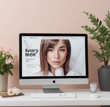 A responsive design interface showing a beauty blog section with engaging articles and images.