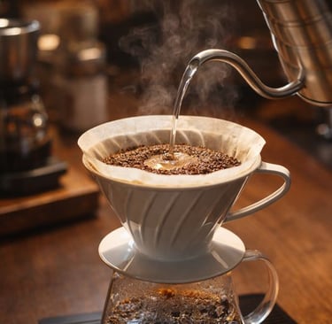 Processo de preparação de café em V60