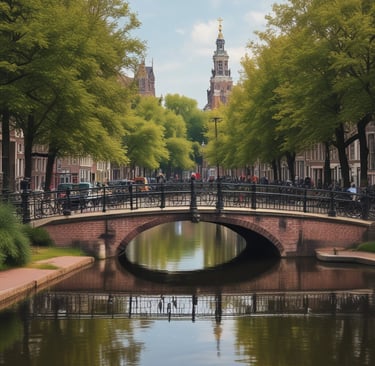 Close-up of a Tesla Model S parked by a scenic Dutch countryside road, blending modern luxury with nature