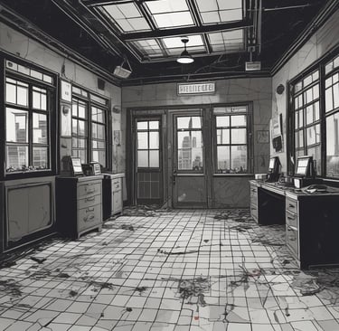 A moody nighttime cityscape panel from the graphic novel, rich with shadows and atmosphere.