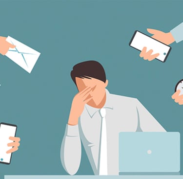 Avatar of professional with head in hands