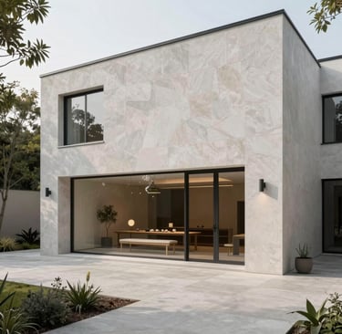 A close-up of a sleek matte black marble slab with subtle gold veins, illuminated softly to highlight its luxurious texture.