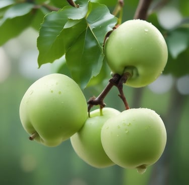 Hands holding a basket filled with freshly picked organic fruits and vegetables.