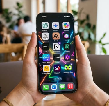 teléfono con ícono de inteligencia artificial 