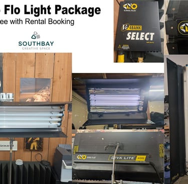 Three Kino flo Lighting trees for video productionpodcast