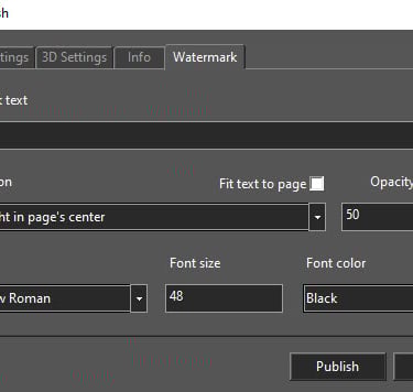 Publish to PDF Watermark in xCAD