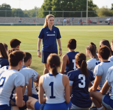 A dynamic shot of Danielle on stage with bold colorful lighting behind her.