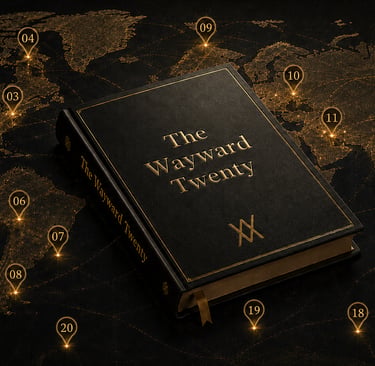 The Wayward Twenty numbered book journey map by Wayward Milne