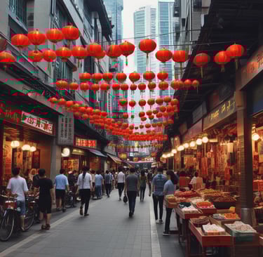 A vibrant street market alive with local colors, sounds, and the spirit of adventure.