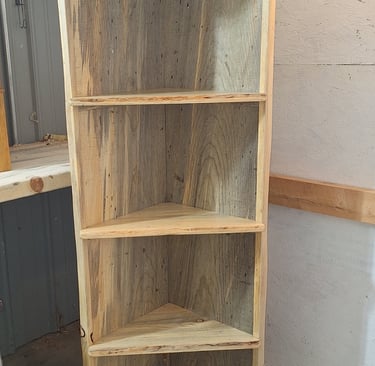 blued pine corner cabinet
